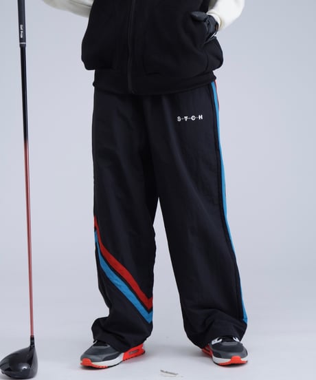 【ANTIQUAGOLF×STCH】UNISEX（ユニセックス） Asymmetric Line Pants-black