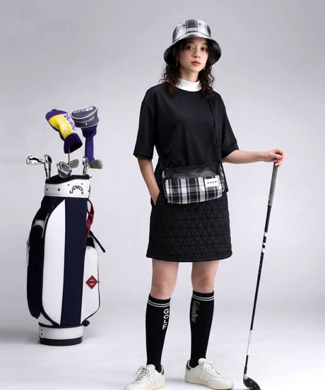 【ANTIQUA GOLF×STCH】Packable Shoulder bag-black