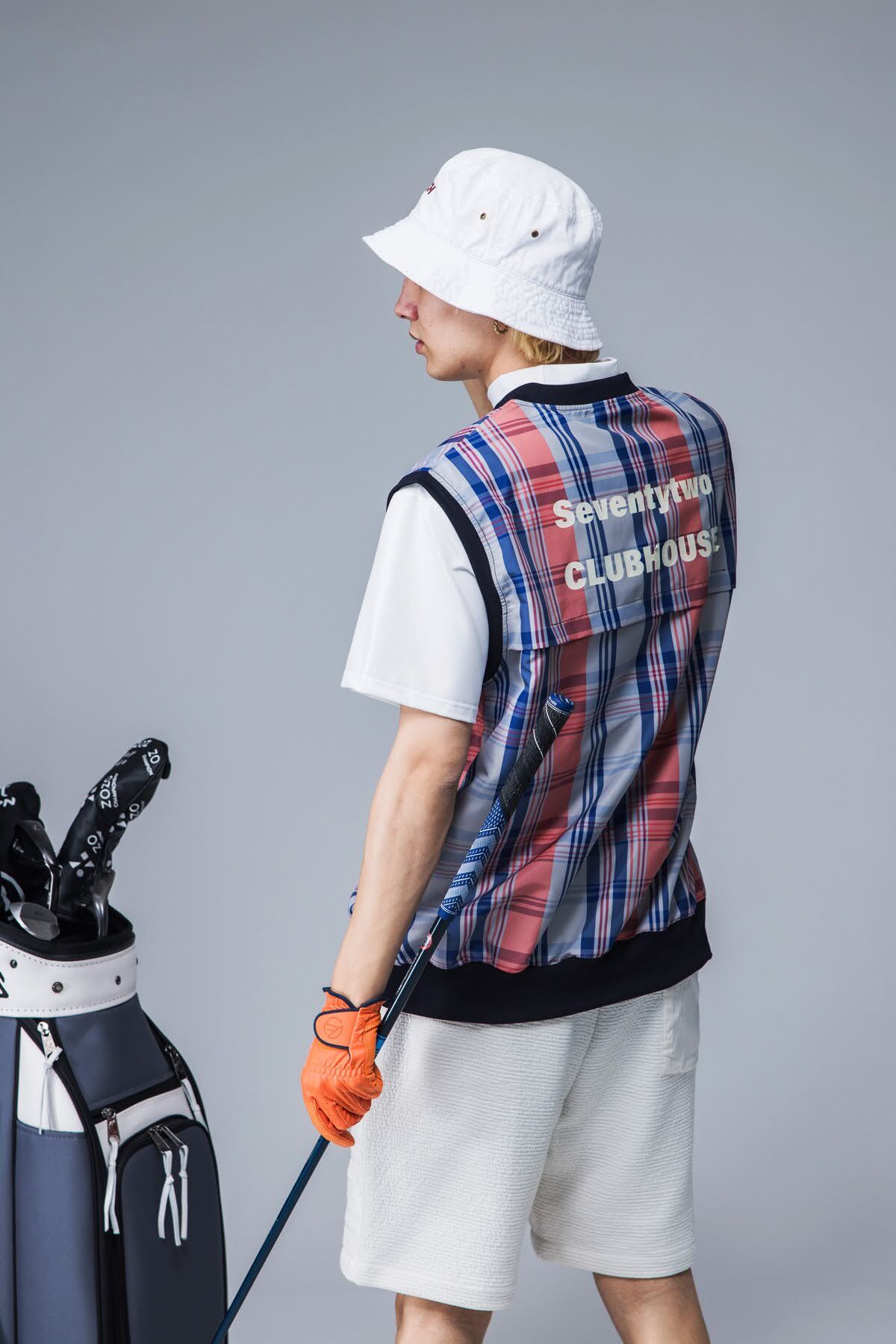 ANTIQUAGOLF×STCH】UNISEX（ユニセックス）check logo vest