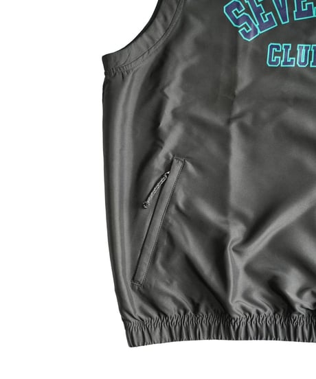 STCH 【college logo nylon vest- charcoal gray】