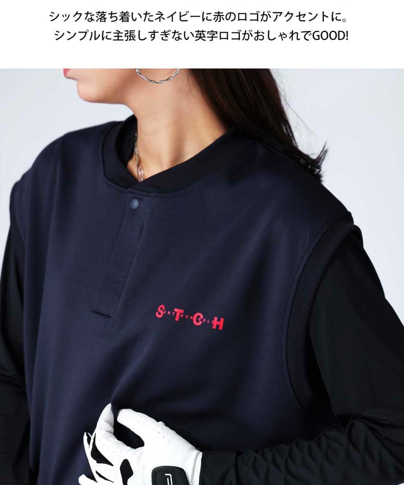 【ANTIQUAGOLF×STCH】（ユニセックス）　ベスト ANTIQUAGOLF×STCH】UNISEX（ユニセックス）V-neck back log