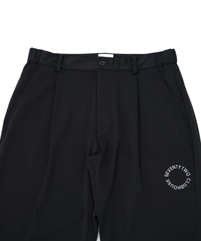 STCH ORIGINAL【side gather stretch pants-black】