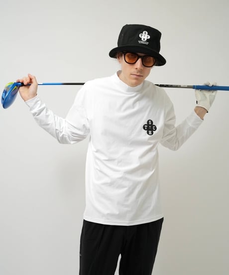 STCH ORIGINAL【 Clover logo mock neck-white 】