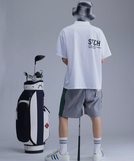 【 ANTIQUAGOLF×STCH 】printed short sleeve tops-white