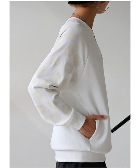 【ANTIQUAGOLF×STCH】UNISEX（ユニセックス）dot design tops-white