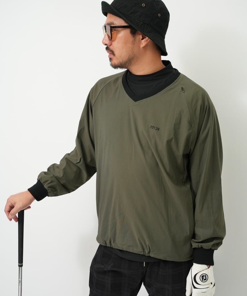 melple×STCH 【Tomcat V-neck pullover olive(トムキャッ melple×STCH 【Tomcat V-neck pullover olive(トムキャッ