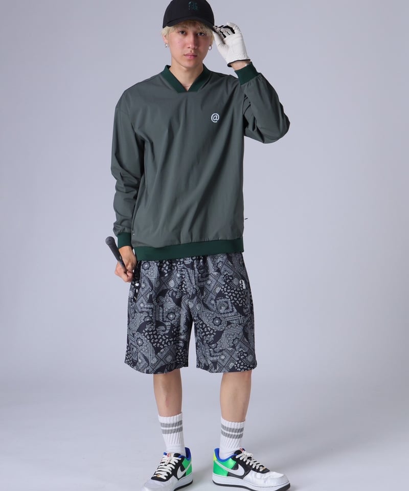 ANTIQUAGOLF×STCH】v-neck logo tops-green | 【公式】