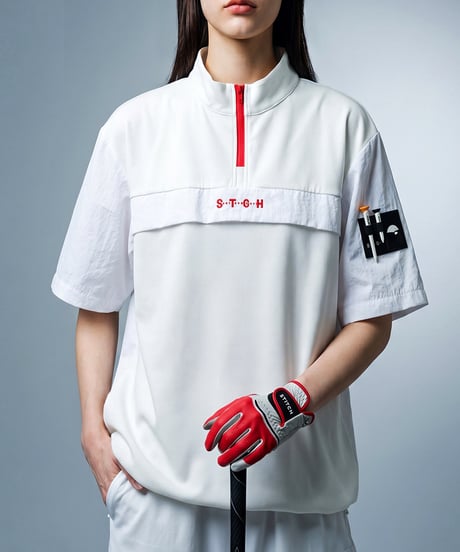 【ANTIQUA GOLF×STCH】Half-Zip pullover-White