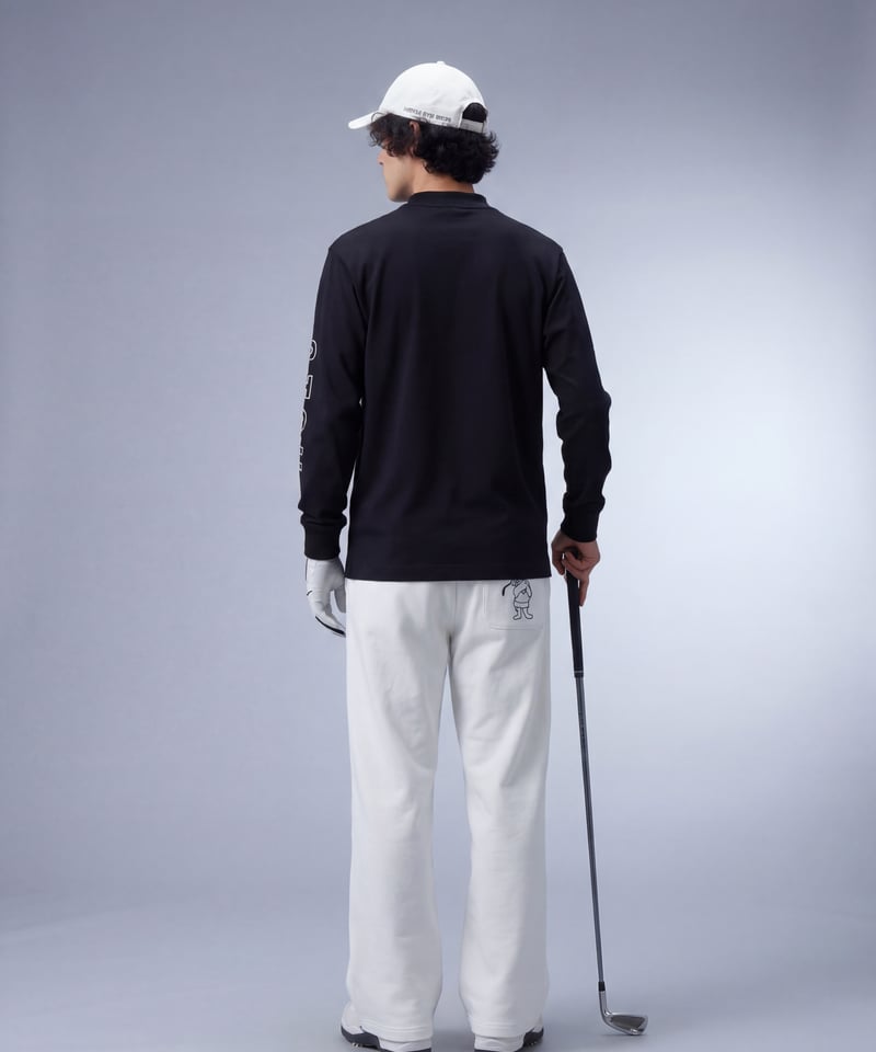 ANTIQUA GOLF×STCH】UNISEX（ユニセックス） ロゴ モックネックT-bl