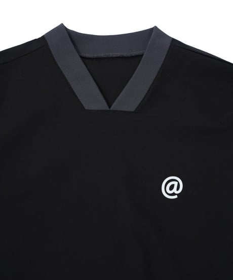 【ANTIQUAGOLF×STCH】v-neck logo tops-black