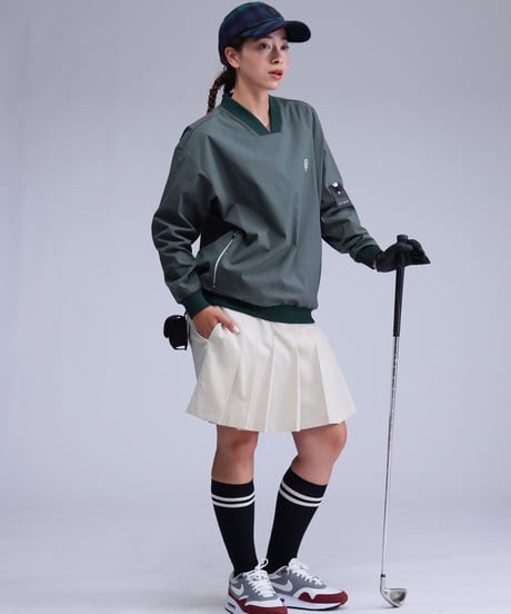 【ANTIQUAGOLF×STCH】v-neck logo tops-green