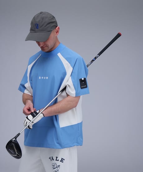 【ANTIQUAGOLF×STCH】UNISEX(ユニセックス)colored tech halfsleeve-blue