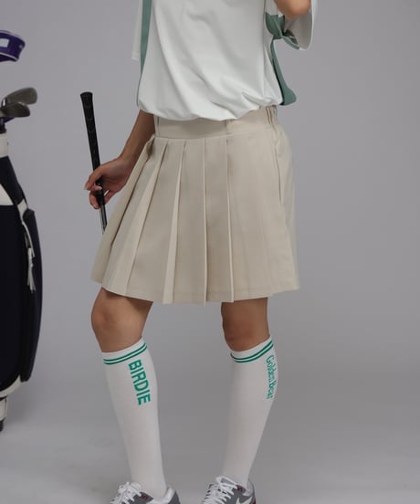 【 ANTIQUAGOLF×STCH 】Pleated Skirt-beige
