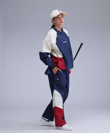 【ANTIQUAGOLF×STCH】Color block pants-navy