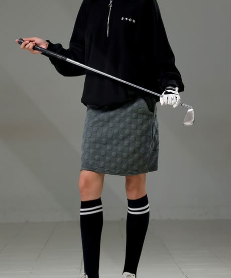 【ANTIQUAGOLF×STCH】dot mini skirt-gray