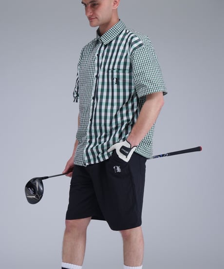 【ANTIQUAGOLF×STCH】UNISEX(ユニセックス)tech nylon shorts-black