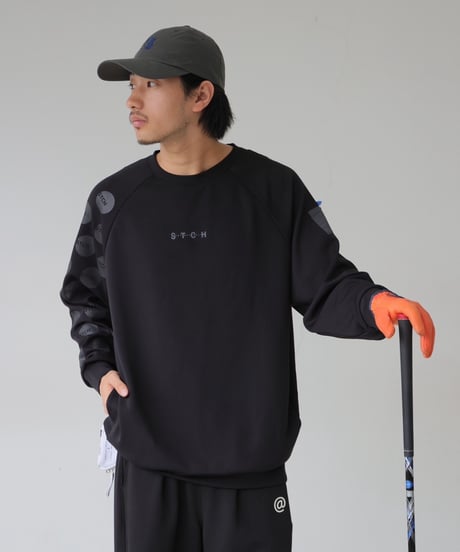 【ANTIQUAGOLF×STCH】UNISEX（ユニセックス）dot design tops-black