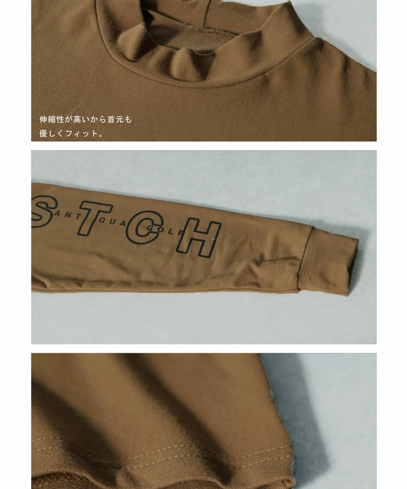 ANTIQUA GOLF×STCH】UNISEX（ユニセックス） ロゴ モックネックT-bl