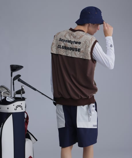【 ANTIQUAGOLF×STCH 】paisley pattern vest-brown