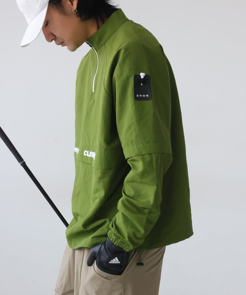 ANTIQUAGOLF×STCH 】regen 2waypullover-khaki |