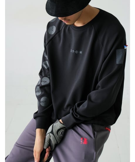 【ANTIQUAGOLF×STCH】UNISEX（ユニセックス）dot design tops-black