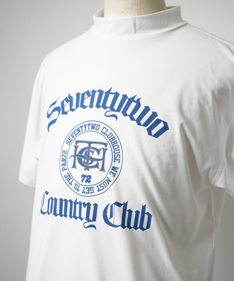 STCH ORIGINAL 【mock neck STCH COUNTRYCLUB-white×blue】