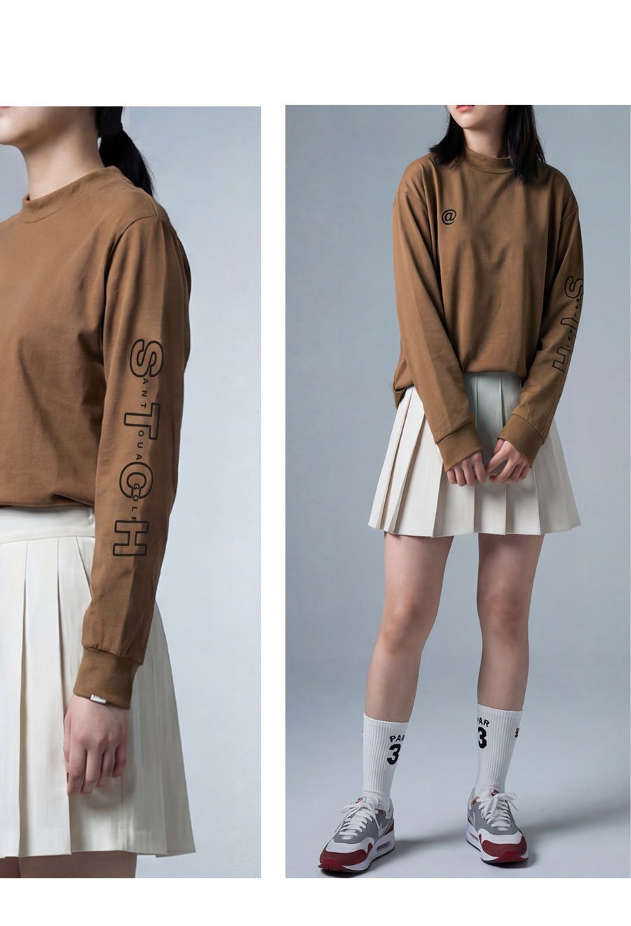 ANTIQUA GOLF×STCH】UNISEX（ユニセックス） ロゴ モックネックT-ka