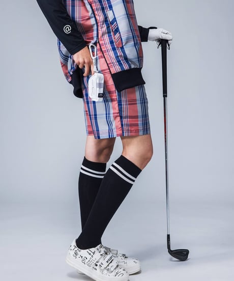 【ANTIQUAGOLF×STCH】UNISEX（ユニセックス）check half pants-red