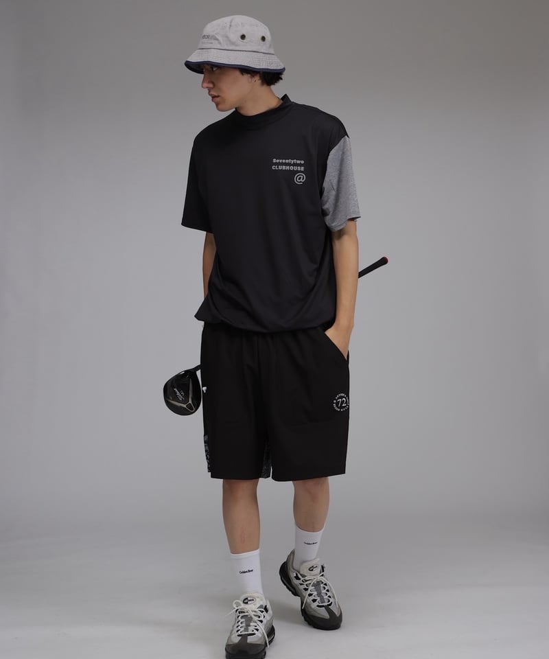 ANTIQUAGOLF×STCH 】Colorblock Mock Neck Tops-b