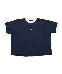 【ANTIQUAGOLF×STCH】UNISEX（ユニセックス）ribbed coler tops-navy