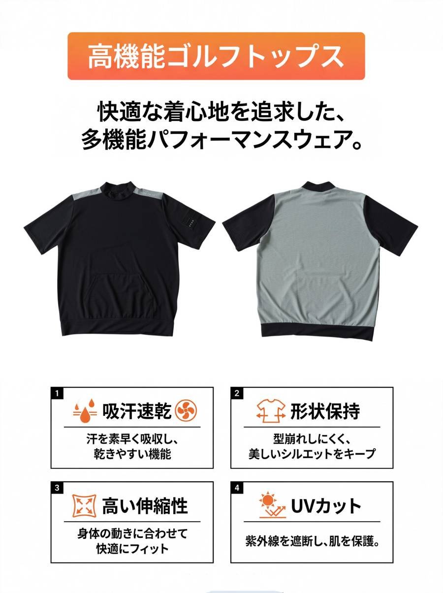 ANTIQUA GOLF×STCH】Mock Neck Tops-green | 【公式】S