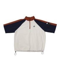 【 ANTIQUAGOLF×STCH 】halfzip contrast pullover-offwhite×navy