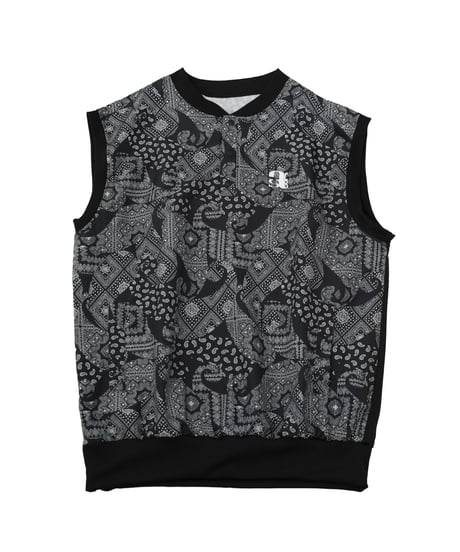 【 ANTIQUAGOLF×STCH 】paisley pattern vest-black
