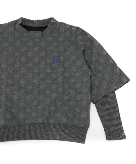 【ANTIQUAGOLF×STCH】dot layered tops-gray
