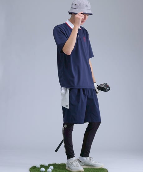 【 ANTIQUAGOLF×STCH 】contrast half pants-offwhite×navy