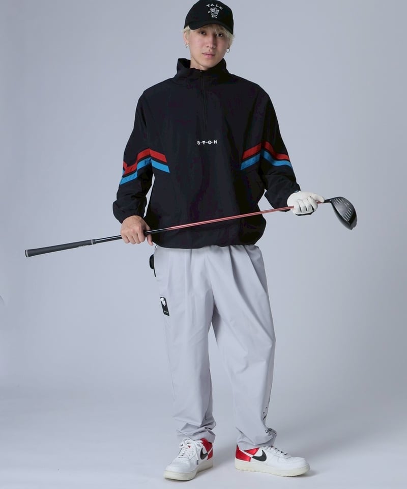 ANTIQUAGOLF×STCH】 Line design Pullover-black |