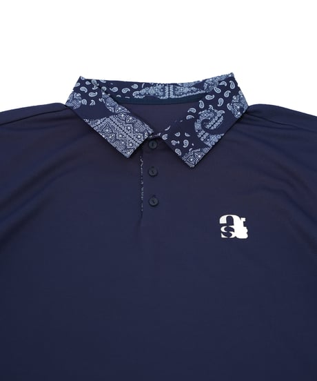 【 ANTIQUAGOLF×STCH 】paisley pattern polo-navy