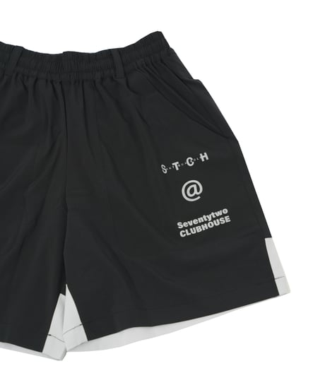 【ANTIQUAGOLF×STCH】UNISEX(ユニセックス)logo halfpants-black