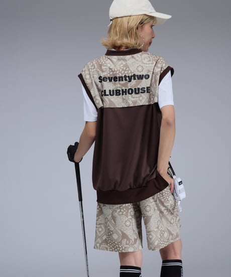 【 ANTIQUAGOLF×STCH 】paisley half pants-beige