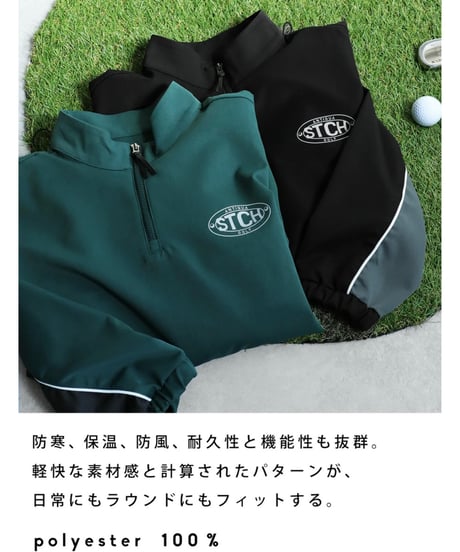【ANTIQUAGOLF×STCH】 Half Zip LOGO Tops-green