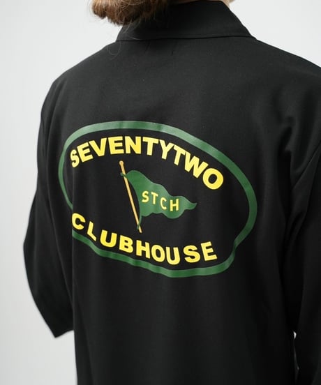 STCH ORIGINAL【Flag logo polo L/S-black】