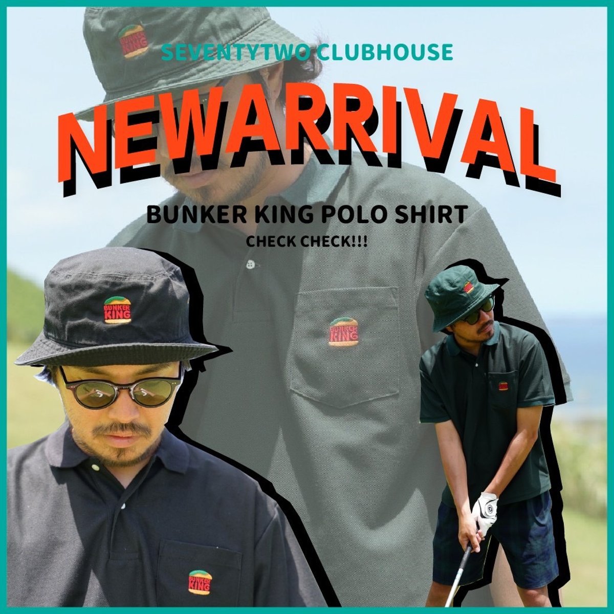 BUNKER KING ポロシャツ ダークグリーン BUNKER KING POLO SHIRT🍔 7月21日（木）20時より販売開始