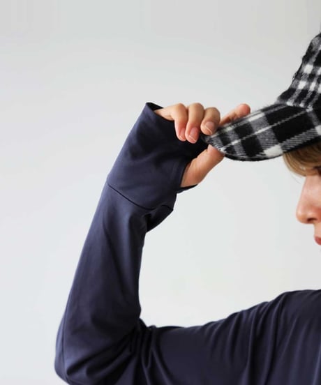 【ANTIQUAGOLF×STCH】UNISEX（ユニセックス）high twisted yarn mock neck-blue