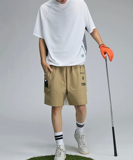 【ANTIQUAGOLF×STCH】UNISEX(ユニセックス)logo halfpants-beige