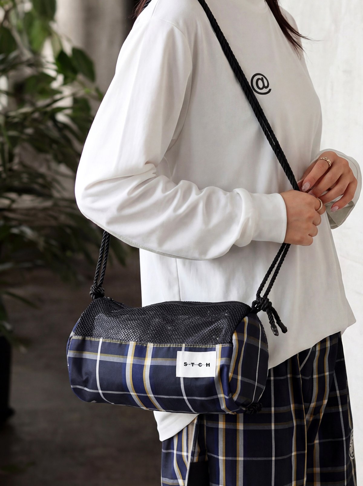 ANTIQUA GOLF×STCH】Packable Shoulder bag-navy |