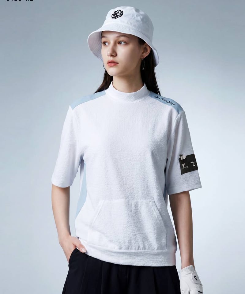 【STCH GOLF】 ゴルフ モックネック プルオーバー 2way ANTIQUA GOLF×STCH】Mock Neck Tops-White | 【公式】S