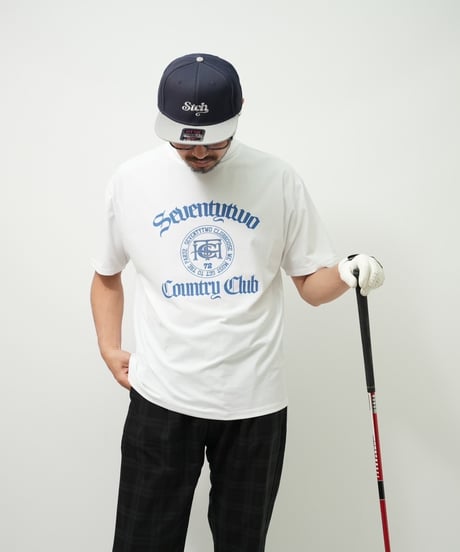 STCH ORIGINAL 【mock neck STCH COUNTRYCLUB-white×blue】