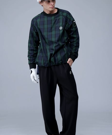 【ANTIQUAGOLF×STCH】UNISEX（ユニセックス）check logo pullover-blackwatch