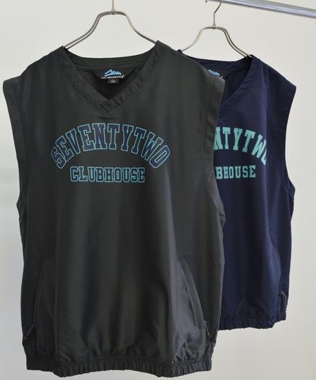 STCH 【college logo nylon vest- charcoal gray】