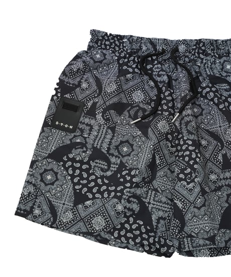 【 ANTIQUAGOLF×STCH 】paisley half pants-black